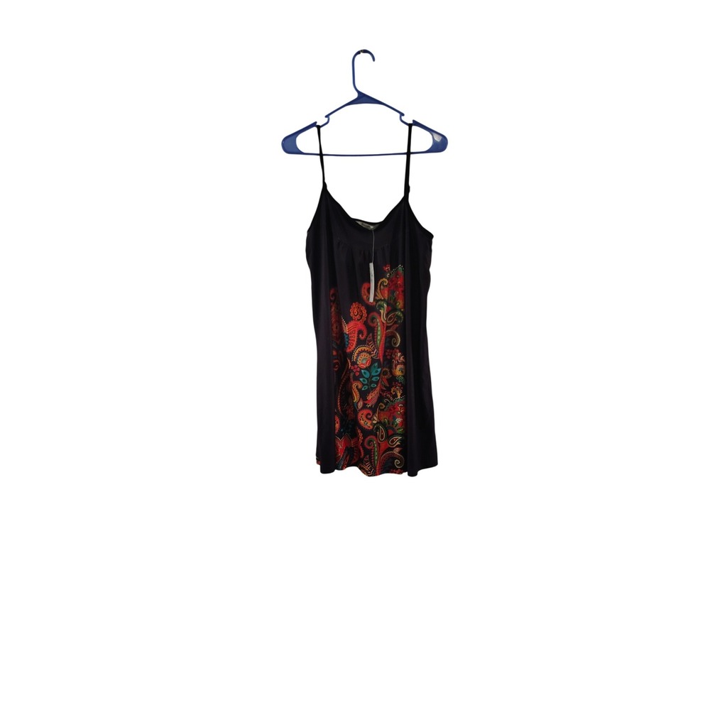 Sakurafina Womens‎ Paisley Floral Graphic Mini Dress Black Large NWT